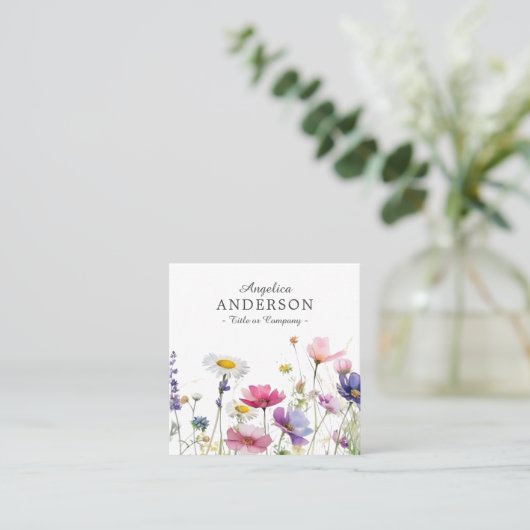 QR Code Wildflower Square Business Card スクエア名刺 (スタンド正面)