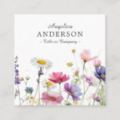 QR Code Wildflower Square Business Card スクエア名刺 (正面)