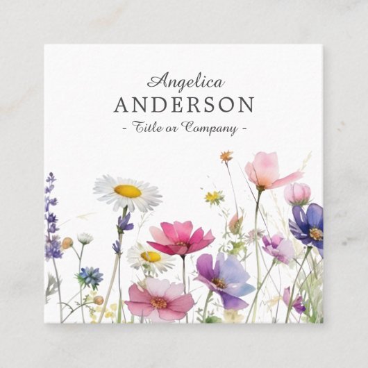 QR Code Wildflower Square Business Card スクエア名刺 (正面)