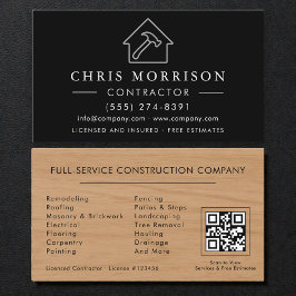QR Code Wood Building Contractor 名刺