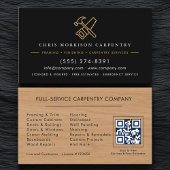 QR Code Wood Carpentry Service Hammer Saw  名刺