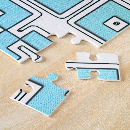 QR Code - Yellow Aqua Jigsaw Puzzle ジグソーパズル (側面)