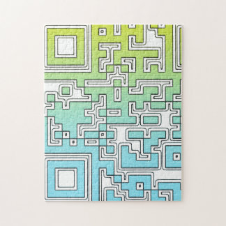 QR Code - Yellow Aqua Jigsaw Puzzle ジグソーパズル