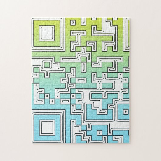 QR Code - Yellow Aqua Jigsaw Puzzle ジグソーパズル (縦)