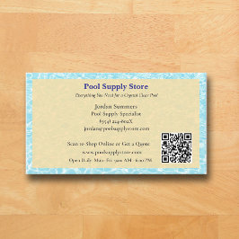 QR Code Yellow Blue Swimming Pool Contractor   名刺