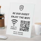 QR Connect Wifiホワイトビジネスロゴ台座看板 台座サイン (インサイチュ)