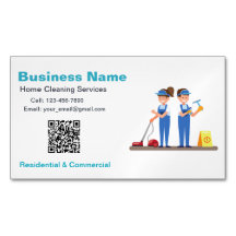 QR Custom Cleaning Service Maid Business Card