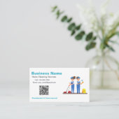 QR Custom Cleaning Service Maid Business Card 名刺 (スタンド正面)