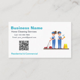 QR Custom Cleaning Service Maid Business Card 名刺