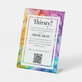 QR DRINKSのメニュ結婚ーEthereal開花 台座サイン (正面)