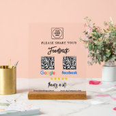 QR Google Facebook Review Acrylic Sign アクリルサイン (ウェディング)