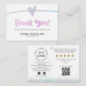 *~* QR HOLO RAINBOW - AP8レビューに感謝します エンクロージャーカード (正面/裏面)