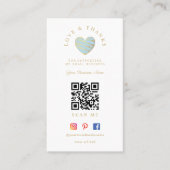 QR Light Blue Heart Love & Thanks Supporting 名刺 (正面)