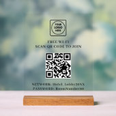 QR Logo Free WiFi Acrylic Sign アクリルサイン (ニュートラル)