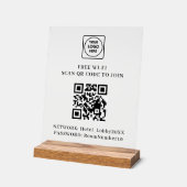 QR Logo Free WiFi Acrylic Sign アクリルサイン (傾斜)