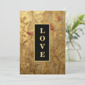 *~ QR  LOVE AR66 RSVP Vintage Gold Wedding 招待状 (スタンド正面)