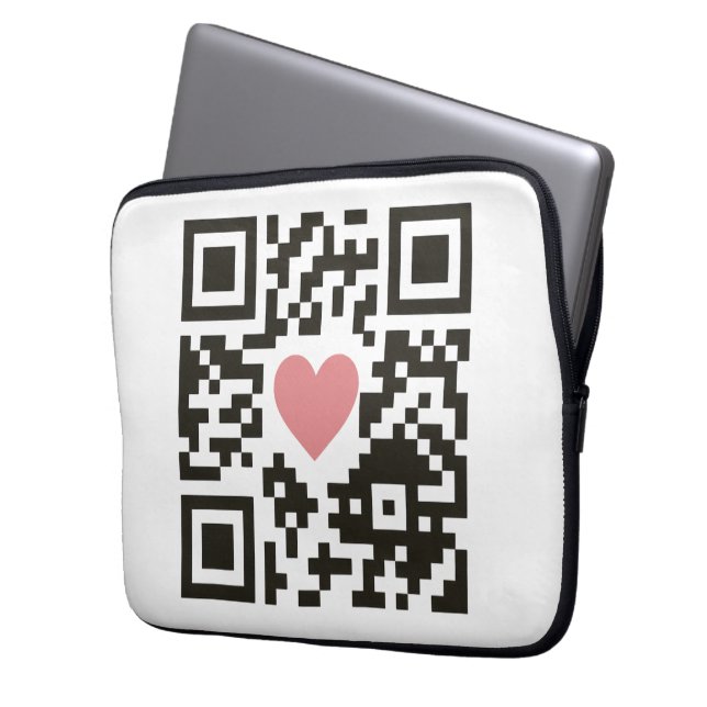 QR Love Code ラップトップスリーブ (正面左)