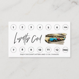 *~* QR Lube Car Wash – ロゴ自動お願い ロイヤリティカード