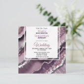 *~* QR MAUVEシルバーAGATE AR66 RSVP 結婚's 招待状 (スタンド正面)