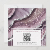 *~* QR MAUVEシルバーAGATE AR66 RSVP 結婚's 招待状 (裏面)