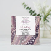 *~* QR MAUVE RSVPシルバーAGATE AR66 結婚's 招待状 (スタンド正面)