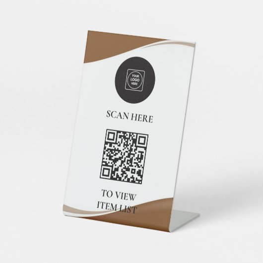 QR Menu Pedestal display holder 台座サイン (正面)