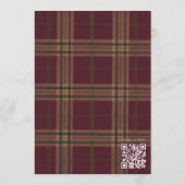 QR Plaid Teddy Bear Toy Car Baby Shower Invitation 招待状 (裏面)