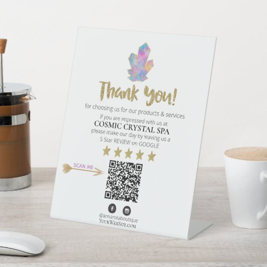 *～* QR RAINBOW CLYSTALSレビューロゴありがとうAP8 台座サイン (インサイチュ)