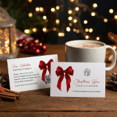 QR Red Coquette Bow Elegant Events Design 名刺