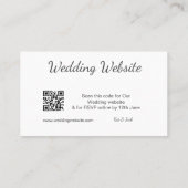 QR RSVPのWeb結婚サイトシンプル白黒RSVP 名刺 (裏面)