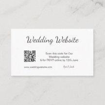 QR RSVPのWeb結婚サイトシンプル白黒RSVP