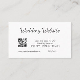 QR RSVPのWeb結婚サイトシンプル白黒RSVP 名刺