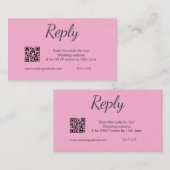 QR RSVPのWeb結婚サイトシンプル白黒RSVP 名刺 (正面/裏面)