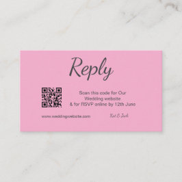 QR RSVPのWeb結婚サイトシンプル白黒RSVP 名刺