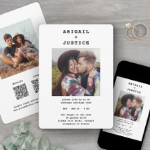 QR RSVPオールインワンシックなタイプライター2写真結婚s