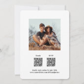 QR RSVPシックなミニマリストオールインワン2枚結婚写真 招待状 (裏面)