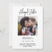 QR RSVPシックなミニマリストオールインワン2枚結婚写真 招待状 (正面)