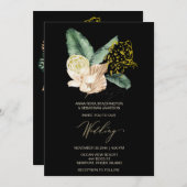 *～* QR RSVPジャングル熱帯ヒョウAR21 結婚's 招待状 (正面/裏面)