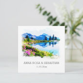 *～* QR RSVP山地花AP19 RSVP 結婚 招待状 (スタンド正面)