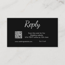 QR RSVP ウェディングウェブサイト シンプル ブラック ホワイト RSVP