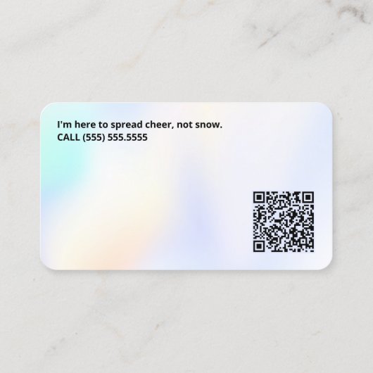 QR Santa for Hire Funny 名刺 (裏面)