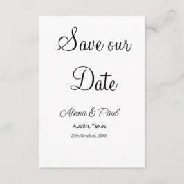 QR Save Our Date フォトネーム 日付 黒白追加 エンクロージャーカード