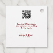 QR Save Our Date フォトネーム 日付 黒白追加 フェイバータグ (裏面)