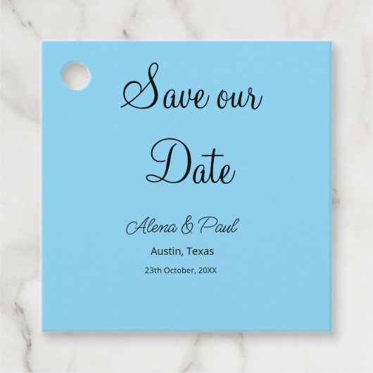 QR Save Our Date フォトネーム 日付 黒白追加 フェイバータグ (正面)