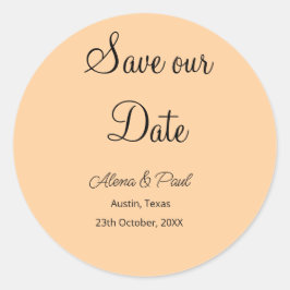 QR Save Our Date フォトネーム 日付 黒白追加 ラウンドシール