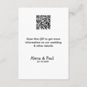 QR Save Our Date フォトネーム 日付 黒白 エンクロージャーカード (裏面)