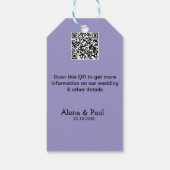 QR Save Our Date フォトネーム 日付 黒白 ギフトタグ (裏面)