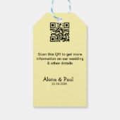 QR Save Our Date フォトネーム 日付 黒白 ギフトタグ (裏面)