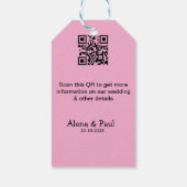 QR Save Our Date フォトネーム 日付 黒 白 ギフトタグ (裏面)