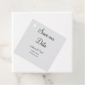 QR Save Our Date フォトネーム 日付 黒 白 フェイバータグ (インサイチュ)